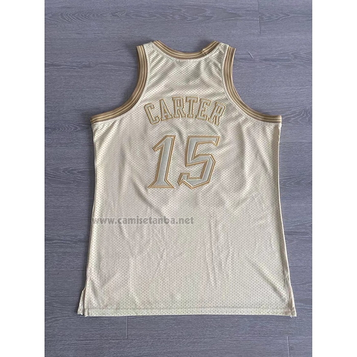 Camiseta Toronto Raptors Vince Carter #15 Mitchell & Ness 1998-99 Oro